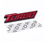 Lanshui - Accessori per auto, 1 pezzo, adesivo 3D per auto con logo TURBO in lega di metallo, emblema, decalcomania, decorazione per auto (rosso nero)