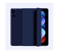 Lanshui Accessori per tablet, Anti Drop Silicone Shell, Triple Fold Tablet Protective Case Suitable for Xiaomi Pad 6S Pro-12.4 inch(Blu scuro)