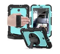 Lanshui Accessori per tablet, Anti Drop Silicone Shell With Shoulder Strap, Tablet Protective Case Suitable for iPad mini 7 2024/mini6 2021 8.3 inch universal(Black+Sky blue)