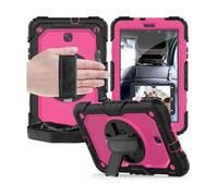 Lanshui Accessori per tablet, Anti Drop Silicone Shell With Shoulder Strap, Tablet Protective Case Suitable for Samsung Galaxy Tab A9 Plus-11 Inch(Black+Rose red)