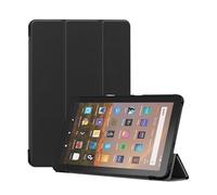 Lanshui - Accessori per tablet, custodia sottile con funzione di spegnimento automatico, custodia protettiva in pelle compatibile con Amazon Kindle New Fire 7 2022 (nero)