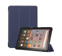 Lanshui - Accessori per tablet, custodia sottile con funzione sleep/wake automatica, custodia protettiva in pelle compatibile con Amazon Kindle New Fire 7 2022 (blu scuro)