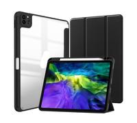 Lanshui Accessori per tablet, Painted Protective Cover with Pen Slot, Acrylic Marble Texture Shell Suitable for iPad 11th Gen (A16)/10th 10.9 inch 2022(Nero)
