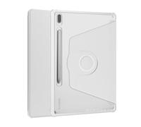 Lanshui - Custodia per tablet, in silicone acrilico trasparente, girevole a 360°, compatibile con Samsung Galaxy Tab S10/S9 Plus/FE da 12,4" (grigio chiaro, S9 FE Plus 12,5")