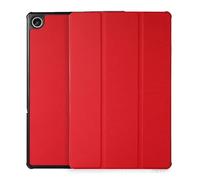 Lanshui - Custodia rigida portatile per tablet in pelle PU, con supporto pieghevole in tre parti, compatibile con Lenovo Tab M10 Plus di terza generazione 10,6" TB-125F/128F, colore: Rosso