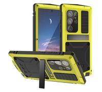 Lanshui Custodie, Bumper Shockproof Cover with Screen Lens Protector, Heavy Duty Hard Armor Metal Case compatible with Samsung Galaxy S25 ultra 6.9 inch(Giallo)