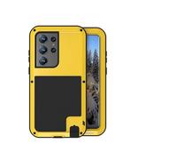 Lanshui Custodie, Heavy Duty Metal Silicone Case Full Body Sturdy Defender Cover compatible with Samsung Galaxy S25 Ultra 6.9 inch(Giallo)