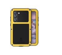 Lanshui Custodie, Heavy Duty Rubber Shell Built-in Glass Protector, Waterproof Shockproof Aluminum Case compatible with Samsung Galaxy S25 Ultra 6.9 inch(Giallo)