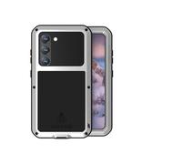 Lanshui Custodie, Heavy Duty Rubber Shell Built-in Glass Protector, Waterproof Shockproof Aluminum Case compatible with Samsung Galaxy S25 Ultra 6.9 inch(Silver)