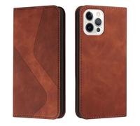 Lanshui Custodie, Magnetic Wallet Case with Card Slots, Shockproof Flip Leather Texture Cover Compatible with iPhone 16 E 6.1 inch(Marrone)