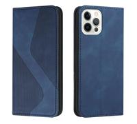 Lanshui Custodie, Magnetic Wallet Case with Card Slots, Shockproof Flip Leather Texture Cover Compatible with iPhone 16 E 6.1 inch(Blu)