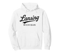 Lansing Michigan 517 Ingham County Okemos Lakes Capitale Felpa con Cappuccio