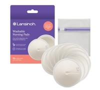 Lansinoh Coppette assorbilatte lavabili, realizzate in viscosa di bambù biologica, riutilizzabili, per l'allattamento al seno, con borsa per il lavaggio, essenziali per l'allattamento al seno, 10