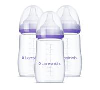 Lansinoh mOmma Bottle with NaturalWave Nipple, 8 Ounce, 3 Count