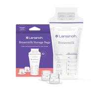 Lansinoh Sacchetti per latte materno con adattatori pompa per sacchetti, 50 sacchetti per latte