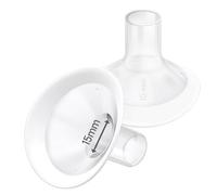 Lansinoh Signature Pro - 2 cappucci morbidi da 15 mm con angolo di apertura di 106 gradi per tiralatte Medela, PersonalFit, Freestyle, Maxflow, Freestyle Flex Swing Maxi Connector, Lansinoh Signature