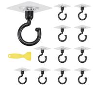 LANSKYLAN 12 Pezzi Ganci Autoadesivi Gancio Girevole a 360° Gancio da Soffitto Adesivo Senza Tracce Ganci Adesivi Impermeabili Ganci per Asciugamani Senza Foratura per Cucina Bagno e Camera da Letto
