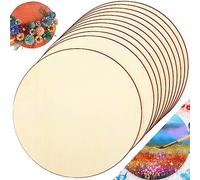 LANSKYLAN 12 Pz Dischi di Legno Grezzo 30cm 2mm Rotondi Non Finiti per Artigianato, Pirografia, Pittura e Decorazioni