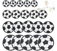 LANSKYLAN 20 Pezzi Toppe per Ricami da Calcio Toppa Termoadesiva Pallone da Calcio Toppe da Cucire Applicazioni Toppe da Stirare Toppe Adesive per Cappello Giubbotti Vestiti Jeans e Zaini, 4 Taglie