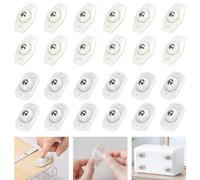 LANSKYLAN 24 Pezzi Rotelle Autoadesive Mini Ruote Girevoli Rotelle Autoadesive Girevoli a 360° Mini Ruote Piroettanti in Plastica Ruote a Sfera per Mobili per Piccoli Mobili Bidoni della Spazzatura