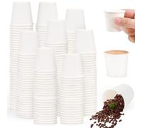 LANSKYLAN 400 Pezzi Bicchieri da Caffè in Carta 30ml Piccoli Bicchieri di Carta Bianchi Bicchierini Carta Biodegradabili Bicchiere Cartone per Bevande Calde per Feste Compleanni e Matrimoni