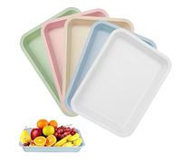 LANSKYLAN 5 Pz Vassoi da Servizio 30,5*23*4,5cm Vassoi Fast Food Vassoio Plastica Rettangolare Vassoio da Portata in Plastica Rettangolo Forma Cibo Vassoi per Ristoranti Caffetterie Cucina, 5 Colori