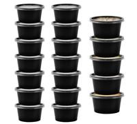 LANSKYLAN 50 Pezzi Piccoli Contenitori con Coperchio 100 ml Vasetti di Plastica con Coperchio trasparente Barattoli per Alimenti Contenitori Piccoli per Alimenti per Salse Zuppe Condimenti e DIY, Nero
