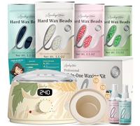 LANSLEYWAX YOLO Flora - Kit ceretta digitale per donne e uomini, con 39 accessori, kit di cera dura per braccia, gambe, bikini brasiliano, pelle sensibile, scalda la cera per uso domestico o salone