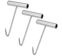 Lansls 3 Pezzi Gancio a T, Gancio per Carne, Carne Ganci, Gancio a T Acciaio Inossidabile, Ganci a T in Acciaio Inox, Carne Ganci da Macellaio, Gancio a Forma di T in Acciaio Inox, per Ristorante