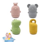 Lansls Giochi Da Bagno Per Bambini, 4 Pezzi Giocattoli Neonato Bambino Morbido e Senza Bpa, Giochi Bagnetto Bagno Per Bambini, Bagnetto Neonato Giocattoli Per Bambino 1 2 3 4 Anni Regalo (C)