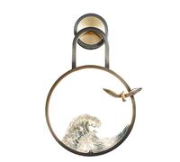 LANTANB Nuova lampada da parete in stile cinese, rotonda, con onde del mare e uccelli in volo, luce decorativa creativa, apparecchio di illuminazione per soggiorno e camera da letto