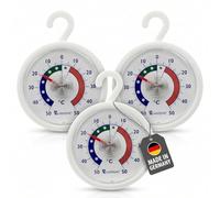 Lantelme 3 termometri per frigorifero, indicatore di temperatura + - 50 °C, con gancio da appendere, per congelatore, frigorifero, bancone del frigorifero, termometro analogico, prodotto in Germania