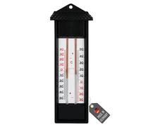 Lantelme Min-Max, termometro analogico, prodotto in Germania, misuratore di temperatura in nero, per giardino, serra, casa, mostra valori massimi e minimi, termometro da giardino (nero)
