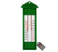 Lantelme Minima Maxima Termometro verde, indicatore di temperatura dei valori massimi e minimi | Mini Maxi misuratore di temperatura analogico per casa, giardino, serra, termometro esterno