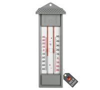 Lantelme Minimax - Termometro in grigio, visualizzazione della temperatura dei valori massimi e minimi, misuratore di temperatura minimo, analogico, per casa, giardino, serra, termometro da giardino