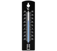 Lantelme Termometro analogico per interni ed esterni, 20 cm, nero, termometro da giardino, da balcone, resistente alle intemperie, in plastica, intervallo di temperatura da -34 a +50 °C