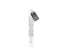 Lantelme Termometro da giardino con indicazione della temperatura da -30 °C a +50 °C, analogico, resistente alle intemperie, 17 cm, in plastica, colore bianco, termometro per interni ed esterni