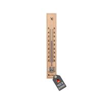 Lantelme Termometro da giardino in legno, con indicazione della temperatura da -30 °C a +50 °C, analogico, resistente alle intemperie, 17 cm, colore beige, termometro per interni ed esterni
