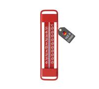 Lantelme Termometro esterno in metallo, colore rosso, indicatore di temperatura, analogico, da -45 °C a 50 °C, 19,5 cm x 5 cm, termometro per interni, esterni, giardino, termometro in metallo