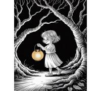 Lantern in the Dark (8 x 10 Dot Grid Notebook): Dark Aesthetic Tree Illustration Journal | 100 Dotted Pages for Bullet Journaling, Sketching & Notes