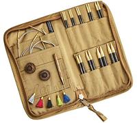 Lantern Moon Aghi intercambiabili - 9 coppie di punte da 10 cm - 2 cordoncini girevoli da 40 e 50 cm - Cappucci, indicatori di punto - Misure 3,3.25,3.5,3.75,4,4.5,5,5.5,6 mm