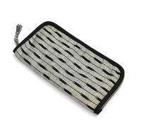 Lantern Moon Custodia per accessori per maglieria - Borsa porta attrezzi in cotone con cerniera - Contenitore per attrezzature per maglieria, uncinetti, cavi, nozioni - 19 x 10,5 x 3 cm, Grigio e