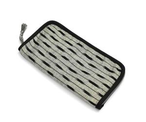 Lantern Moon Custodia per accessori per maglieria - Borsa porta attrezzi in cotone con cerniera - Contenitore per attrezzature per maglieria, uncinetti, cavi, nozioni - 19 x 10,5 x 3 cm, Grigio e