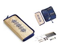 Lantern Moon Aghi intercambiabili - 10 coppie di punte da 13 cm - 3 cordoncini girevoli da 60, 80, 100 cm - Cappucci, indicatori di punto - Misure 3,3.25,3.5,3.75,4,4.5,5,5.5,6,8mm