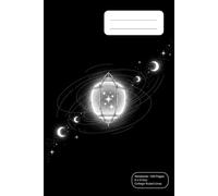Lantern Sky: Composition Notebook | 6×9 Inches | 100 College Ruled Pages | Floating Lantern and Star Cluster Design | Matte Black Cover