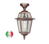 Lanterna 8 vetri a soffitto da esterno in alluminio Roma I309 Made in Italy