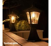 Lanterna A Filamento LED Bianco Caldo Solare Per Esterni Giardino Decking