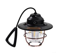 Lanterna a LED a forma di cavallo, in ferro, ricaricabile tramite USB, per illuminazione esterna in campeggio, cortili e sentieri (nero)
