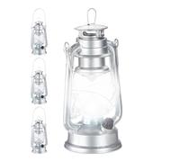 Lanterna a led argentata Lampada vintage da giardino Cesto illuminato 350 g