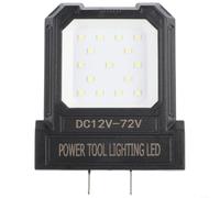 Lanterna a LED da 14 W per sistemi di batterie per utensili elettrici da 12 V a 72 V, con presa regolabile da 19 mm e 41 mm per un'illuminazione affidabile in cantiere (nero)